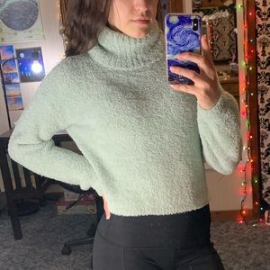 SO Fuzzy Teal Sweater